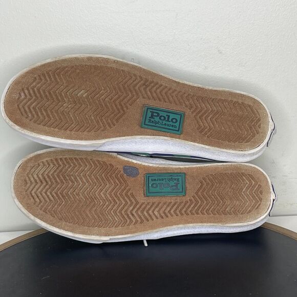 Polo Ralph‎ Lauren Men's Keaton Leather-Trim Canvas Sneaker Light Blue 9 - Picture 9 of 13